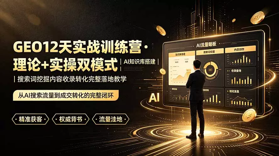 GEO12天实战训练营·理论+实操双模式｜AI知识库搭建｜搜索词挖掘内容收录转化完整落地教学-软件百科