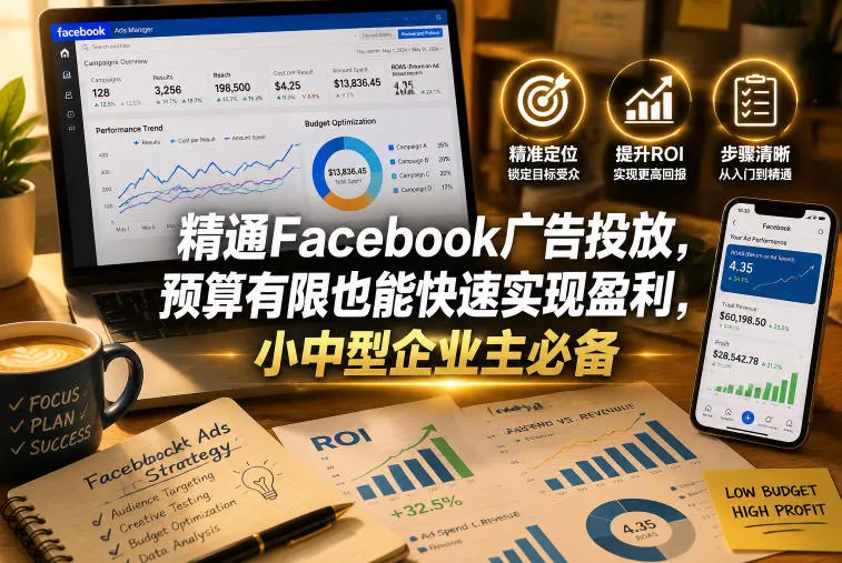 精通Facebook广告投放，预算有限也能快速实现盈利，小中型企业主必备【原创双语字幕】 《鱼见海科技》-鱼见海资源网-免费PHP网站源码模板,插件软件网创AI智能体资源分享平台！