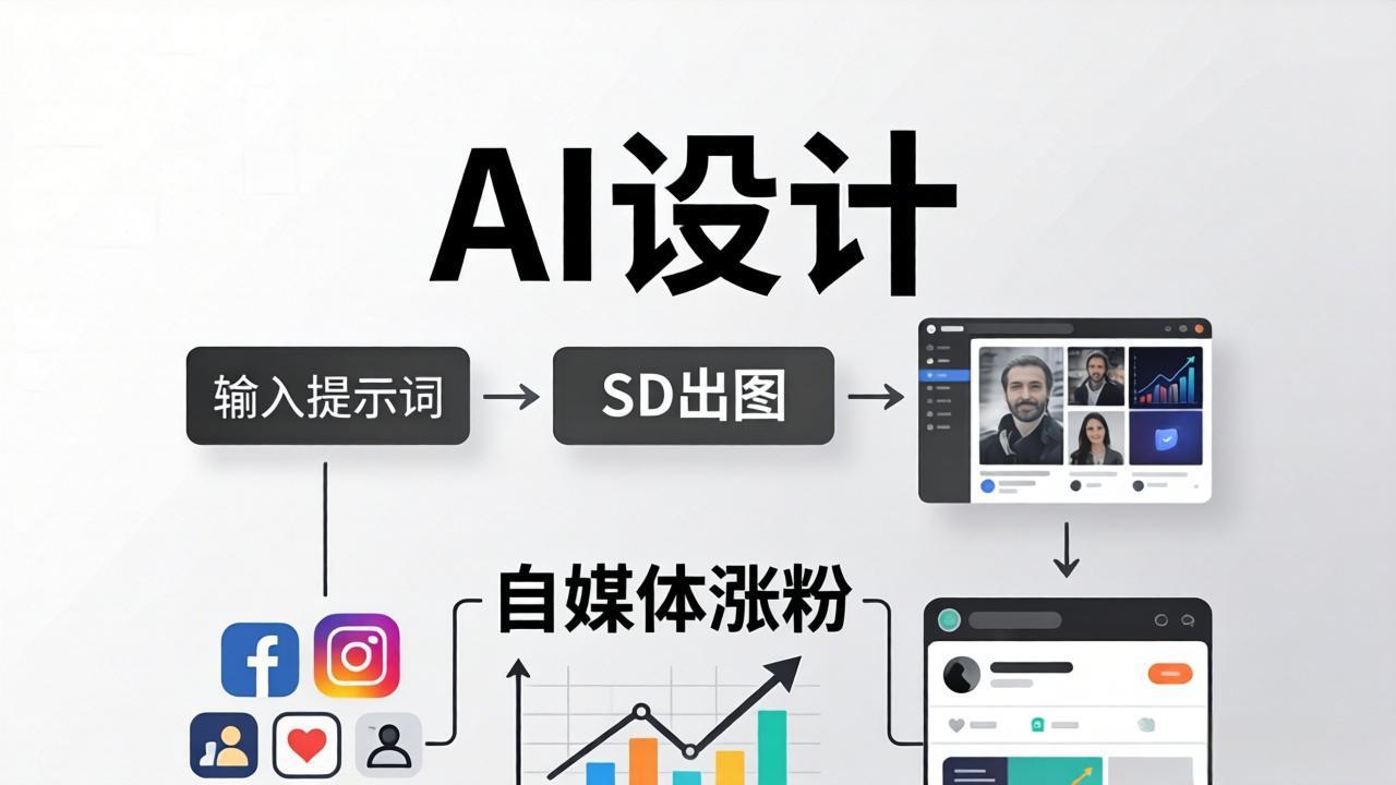 人人都是AI设计师：SD出图+自媒体涨粉一站教学，告别图文素材焦虑，AI设计让你轻松避开内卷-鱼见海资源网-免费PHP网站源码模板,插件软件网创AI智能体资源分享平台！