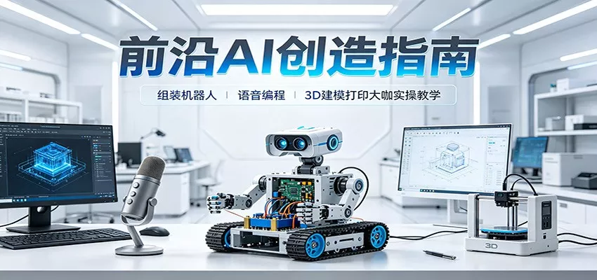 前沿AI创造指南：组装机器人、语音编程、3D建模打印大咖实操教学星享资源网星享资源网