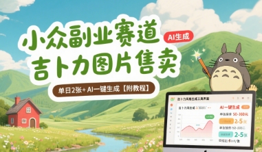 小众副业赛道 吉卜力图片售卖 单日2张+ AI一键生成【附教程】-客创社 - 专注互联网轻资产创业及网络项目资源整合与分享客创社-免费且强大的项目分享网站！
