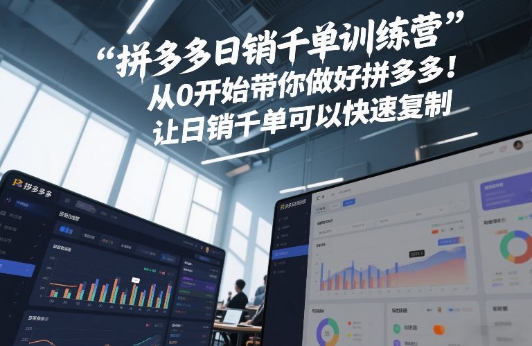 拼多多日销千单训练营，从0开始带你做好拼多多，让日销千单可以快速复制(更新26年3月)-云动网创-专注网络创业项目推广与实战，致力于打造一个高质量的网络创业搞钱圈子。