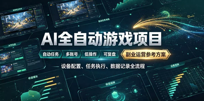 AI全自动游戏躺賺副业：日入几百，稳定运行三年的项目！【揭秘】-鱼见海资源网-免费PHP网站源码模板,插件软件网创AI智能体资源分享平台！
