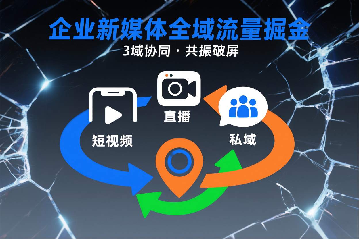 短视频全域商业模式，企业新媒体全域流量掘金，3域协同，共振破屏，短视频-直播-私域-地域客创社区-专注互联网轻资产资源整合与分享客创社区-专注互联网轻资产资源整合与分享