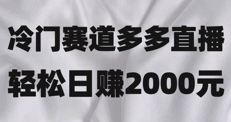 冷门赛道拼多多直播，简单念稿子，日收益2000＋【揭秘】客创社 - 专注互联网轻资产创业及网络项目资源整合与分享客创社 - 专注互联网轻资产创业及网络项目资源整合与分享