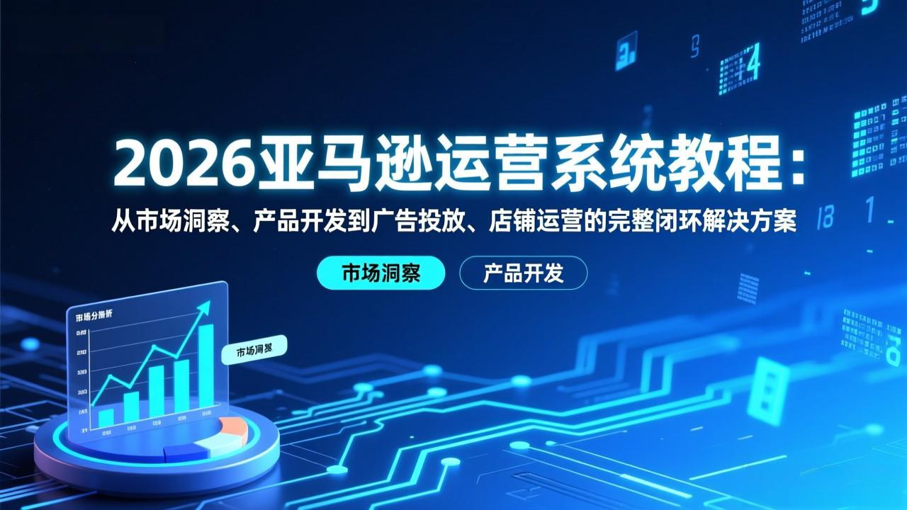 2026亚马逊运营系统教程：从市场洞察、产品开发到广告投放、店铺运营的完整闭环解决方案客创社区-专注互联网轻资产资源整合与分享客创社区-专注互联网轻资产资源整合与分享