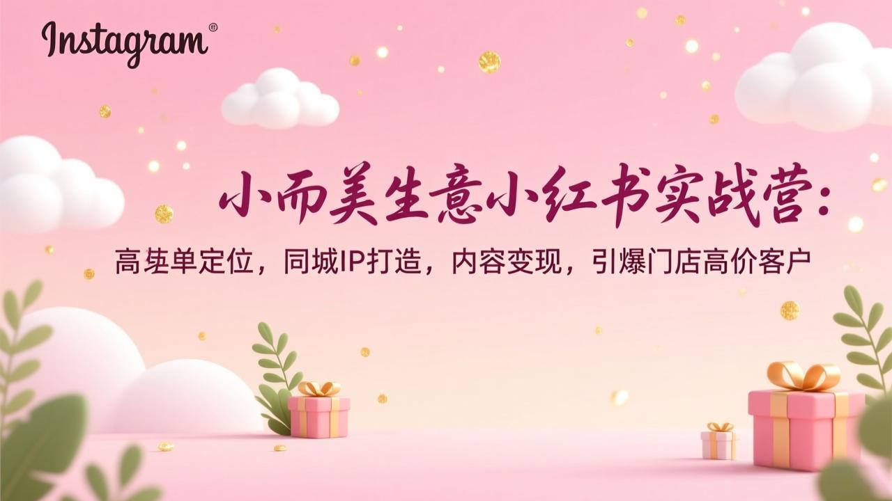 小而美生意小红书实战营：高客单定位，同城IP打造，内容变现，引爆门店高价客户客创社区-专注互联网轻资产资源整合与分享客创社区-专注互联网轻资产资源整合与分享