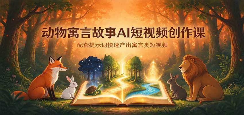 动物寓言故事AI短视频创作课：配套提示词快速产出寓言类短视频客创社区-专注互联网轻资产资源整合与分享客创社区-专注互联网轻资产资源整合与分享