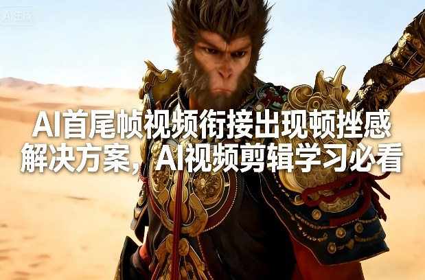 AI首尾帧视频衔接出现顿挫感解决方案，AI视频剪辑学习必看客创社区-专注互联网轻资产资源整合与分享客创社区-专注互联网轻资产资源整合与分享