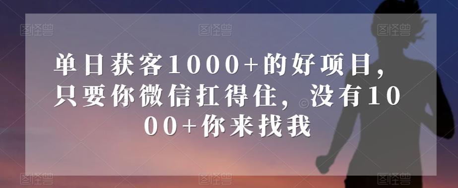 单日获客1000+的好项目，只要你微信扛得住，没有1000+你来找我【揭秘】客创社 - 专注互联网轻资产创业及网络项目资源整合与分享客创社 - 专注互联网轻资产创业及网络项目资源整合与分享