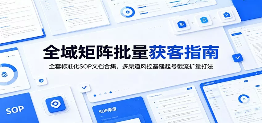 全域矩阵批量获客指南：全套标准化SOP文档合集，多渠道风控基建起号截流扩量打法-软件百科