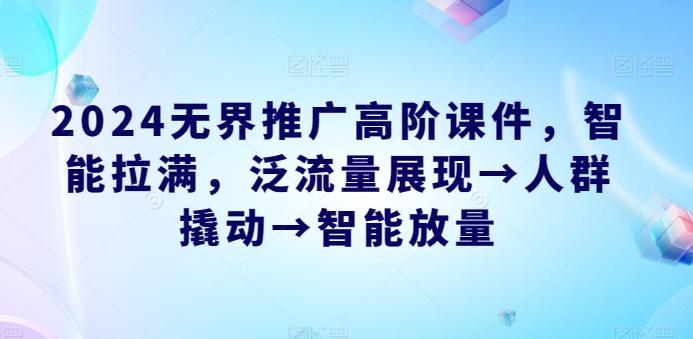 2024无界推广高阶课件，智能拉满，泛流量展现→人群撬动→智能放量客创社 - 专注互联网轻资产创业及网络项目资源整合与分享客创社 - 专注互联网轻资产创业及网络项目资源整合与分享