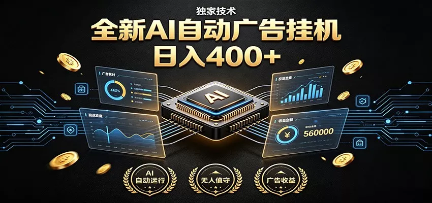 全新AI自动广告挂机 独家技术 轻量变现400+ 全程无需人工值守 《鱼见海科技》-鱼见海资源网-免费PHP网站源码模板,插件软件网创AI智能体资源分享平台！