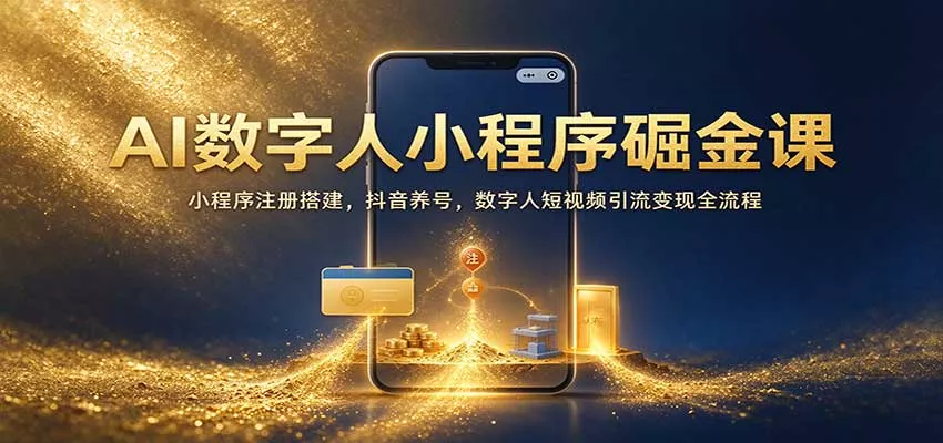AI数字人小程序掘金课：小程序注册搭建，抖音养号，数字人短视频引流变现全流程客创社区-专注互联网轻资产资源整合与分享客创社区-专注互联网轻资产资源整合与分享