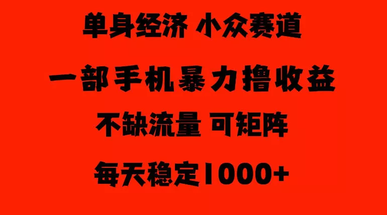 26年暴力单身经济，稳定日入500-1k，不缺流量，流量极大，冷门小众赛道，门槛低小白轻松上手【揭秘】 《鱼见海科技》-鱼见海资源网-免费PHP网站源码模板,插件软件网创AI智能体资源分享平台！