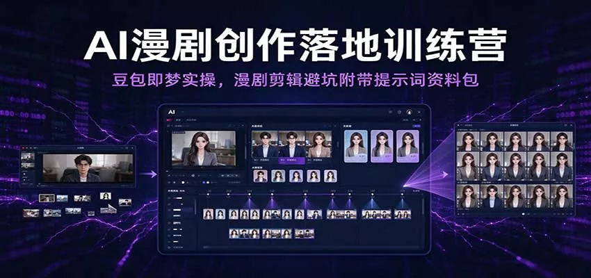 AI漫剧创作落地训练营：豆包即梦实操，漫剧剪辑避坑附带提示词资料包（更新）客创社区-专注互联网轻资产资源整合与分享客创社区-专注互联网轻资产资源整合与分享