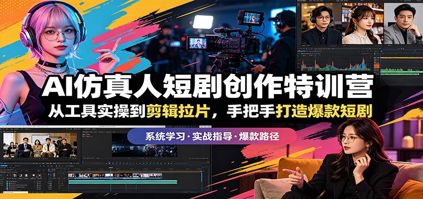 AI仿真人短剧创作特训营：从工具实操到剪辑拉片，手把手打造爆款短剧-鱼见海资源网-免费PHP网站源码模板,插件软件网创AI智能体资源分享平台！