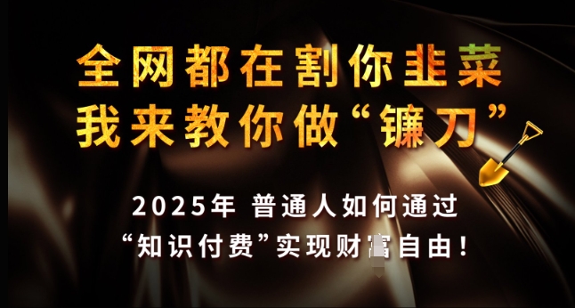 全网都在割你韭菜，我来教你做镰刀，2025年普通人如何通过 知识付费 实现财F自由【揭秘】客创社 - 专注互联网轻资产创业及网络项目资源整合与分享客创社 - 专注互联网轻资产创业及网络项目资源整合与分享