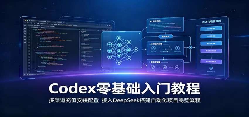 Codex零基础入门教程：多渠道充值安装配置，接入DeepSeek搭建自动化项目完整流程客创社区-专注互联网轻资产资源整合与分享客创社区-专注互联网轻资产资源整合与分享