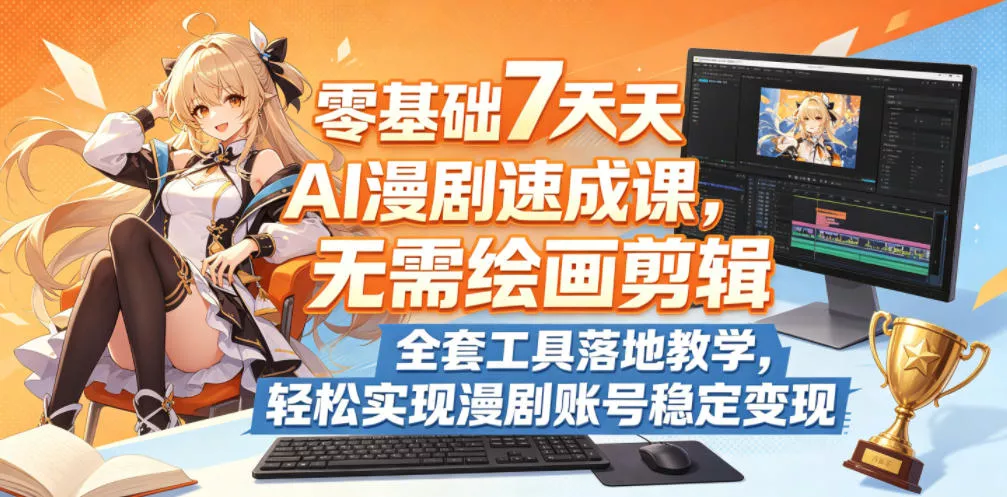 零基础7天AI漫剧速成课，无需绘画剪辑，全套工具落地教学，轻松实现漫剧账号稳定变现客创社区-专注互联网轻资产资源整合与分享客创社区-专注互联网轻资产资源整合与分享