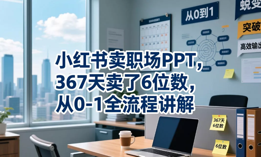 小红书卖职场PPT，367天卖了6位数，从0-1全流程讲解客创社区-专注互联网轻资产资源整合与分享客创社区-专注互联网轻资产资源整合与分享