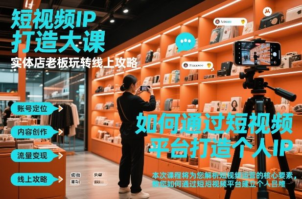 短视频ip打造大课，实体店老板玩转线上攻略客创社区-专注互联网轻资产资源整合与分享客创社区-专注互联网轻资产资源整合与分享
