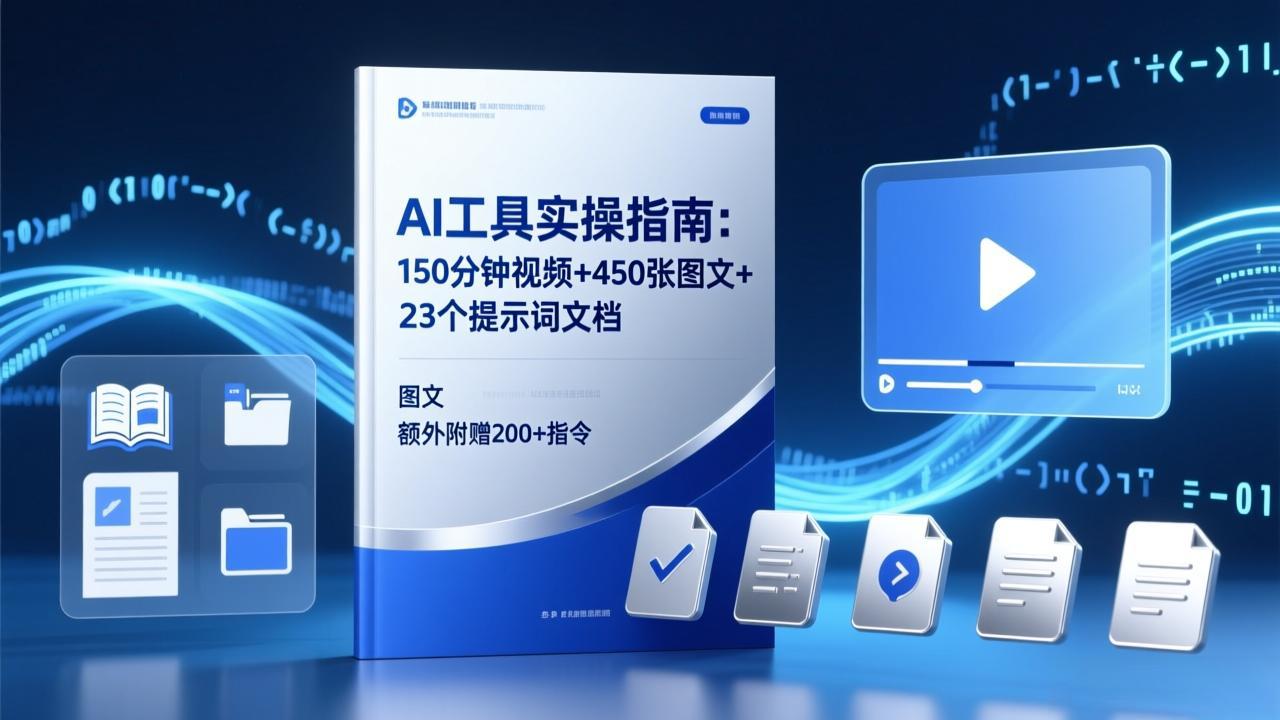 AI工具实操指南：150分钟视频+450张图文+23个提示词文档，额外附赠200+指令-鱼见海资源网-免费PHP网站源码模板,插件软件网创AI智能体资源分享平台！