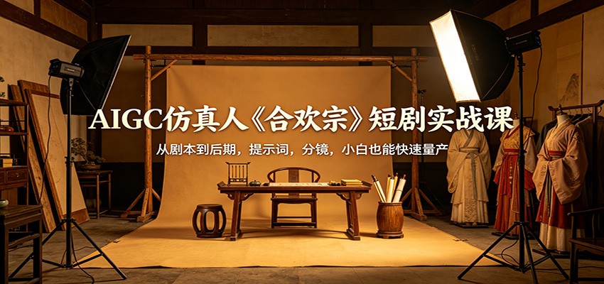 AIGC仿真人《合欢宗》短剧实战课：从剧本到后期，提示词，分镜，小白也能快速量产客创社区-专注互联网轻资产资源整合与分享客创社区-专注互联网轻资产资源整合与分享