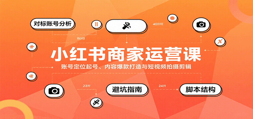 小红书商家运营课，账号定位起号、内容爆款打造与短视频拍摄剪辑-客创社 - 专注互联网轻资产创业及网络项目资源整合与分享客创社-免费且强大的项目分享网站！