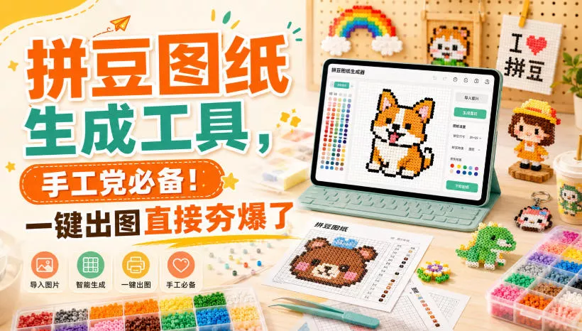 拼豆图纸生成工具，手工党必备！一键出图直接夯爆了客创社区-专注互联网轻资产资源整合与分享客创社区-专注互联网轻资产资源整合与分享