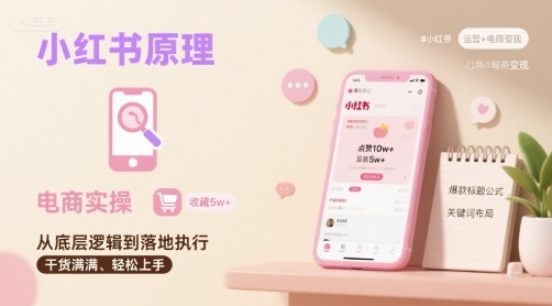 小红书原理以及详细实操流程，小红书电商教程-客创社 - 专注互联网轻资产创业及网络项目资源整合与分享客创社-免费且强大的项目分享网站！