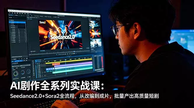 AI剧作全系列实战课：Seedance2.0+Sora2全流程，从改编到成片，批量产出高质量短剧客创社区-专注互联网轻资产资源整合与分享客创社区-专注互联网轻资产资源整合与分享