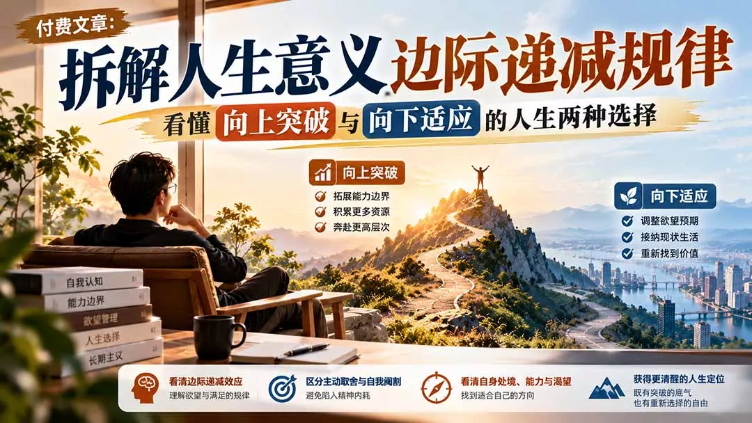 付费文章：拆解人生意义边际递减规律，看懂向上突破与向下适应的人生两种选择客创社区-专注互联网轻资产资源整合与分享客创社区-专注互联网轻资产资源整合与分享