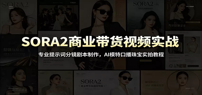 SORA2商业带货视频实战：专业提示词分镜剧本制作，AI模特口播珠宝实拍教程客创社区-专注互联网轻资产资源整合与分享客创社区-专注互联网轻资产资源整合与分享