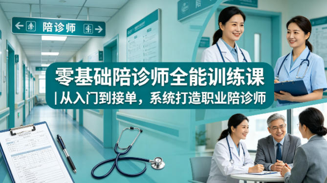 零基础陪诊师全能训练课｜从入门到接单，系统打造职业陪诊师客创社区-专注互联网轻资产资源整合与分享客创社区-专注互联网轻资产资源整合与分享