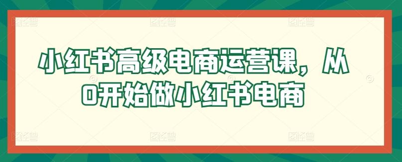 小红书高级电商运营课，从0开始做小红书电商客创社 - 专注互联网轻资产创业及网络项目资源整合与分享客创社 - 专注互联网轻资产创业及网络项目资源整合与分享