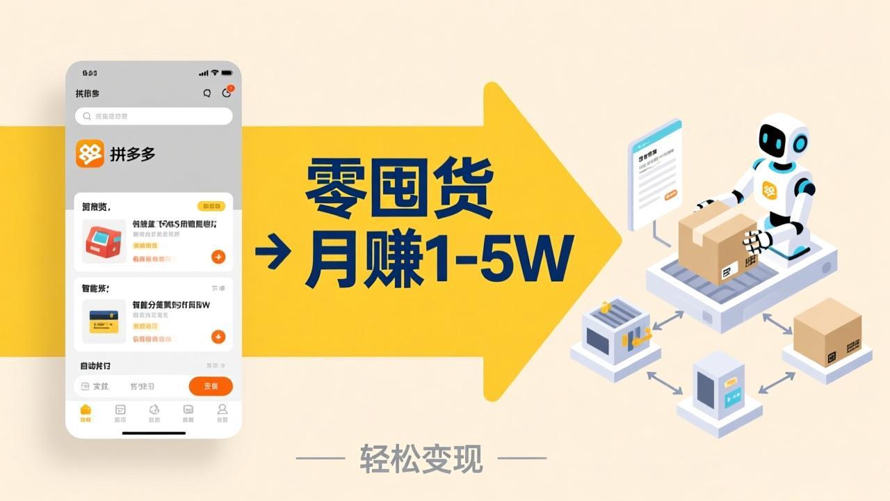 不用囤货不用跑单！拼多多虚拟玩法，机器人管理发货和客服，帮你月赚 1-5W客创社区-专注互联网轻资产资源整合与分享客创社区-专注互联网轻资产资源整合与分享