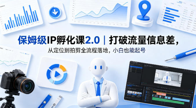 保姆级IP孵化课2.0｜打破流量信息差，从定位到拍剪全流程落地，小白也能起号客创社区-专注互联网轻资产资源整合与分享客创社区-专注互联网轻资产资源整合与分享