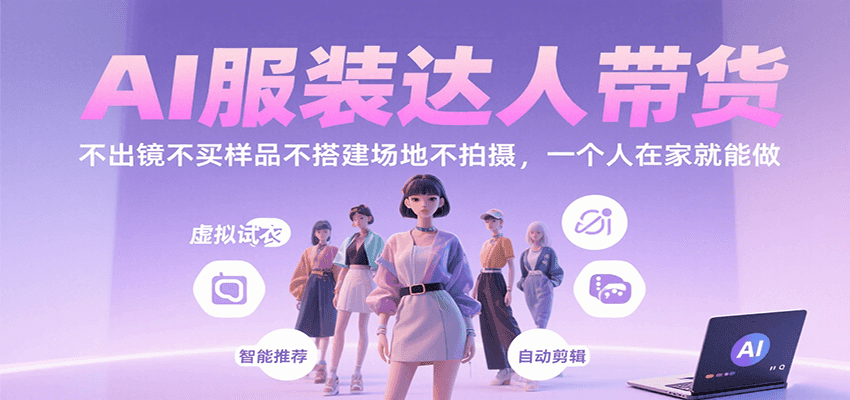 AI服装达人带货，不出镜不买样品不搭建场地不拍摄，一个人在家就能做-客创社 - 专注互联网轻资产创业及网络项目资源整合与分享客创社-免费且强大的项目分享网站！