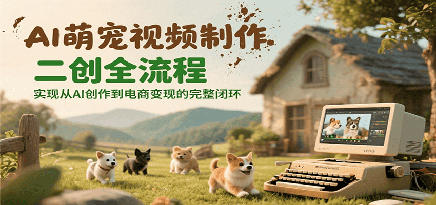 AI萌宠视频制作二创全流程，实现从AI创作到电商变现的完整闭环-客创社 - 专注互联网轻资产创业及网络项目资源整合与分享客创社-免费且强大的项目分享网站！
