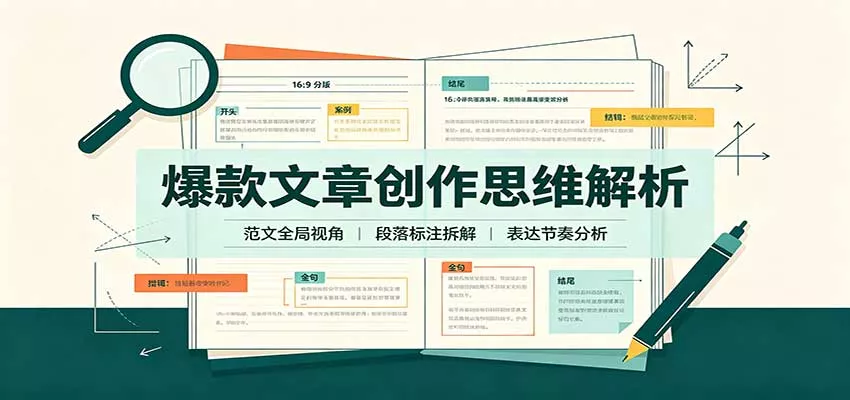 爆款文章创作思维解析：全局视角拆解范文，梳理行文逻辑，搭配真实拆文实操案例客创社区-专注互联网轻资产资源整合与分享客创社区-专注互联网轻资产资源整合与分享