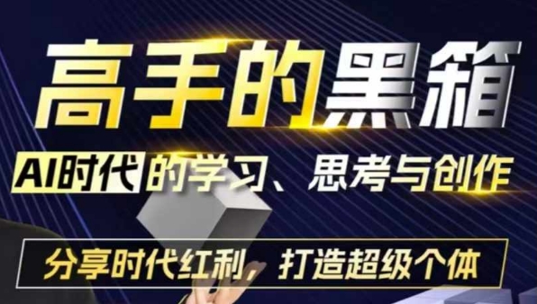 高手的黑箱：AI时代学习、思考与创作-分红时代红利，打造超级个体客创社 - 专注互联网轻资产创业及网络项目资源整合与分享客创社 - 专注互联网轻资产创业及网络项目资源整合与分享