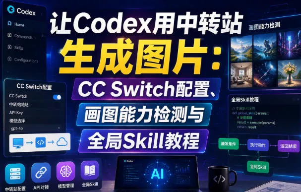 让Codex用中转站生成图片:CC Switch配置、画图能力检测与全局Skill教程 让Codex用中转站生成图片:CC Switch配置、画图能力检