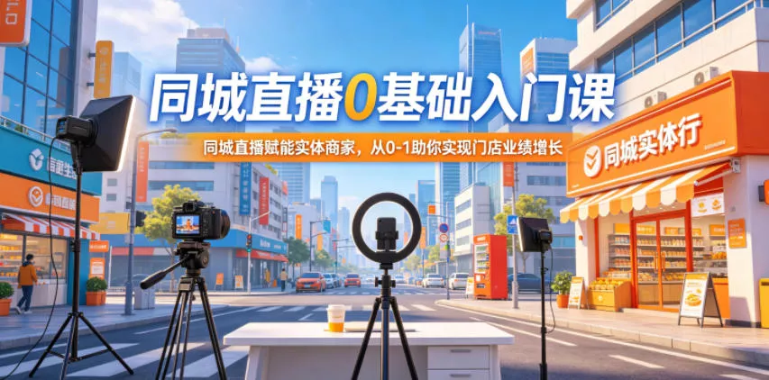 同城直播0基础入门课，同城直播赋能实体商家，从0-1助你实现门店业绩增长 《鱼见海科技》-鱼见海资源网-免费PHP网站源码模板,插件软件网创AI智能体资源分享平台！