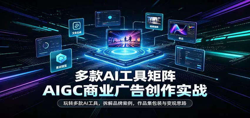 AIGC商业广告创作实战：玩转多款AI工具，拆解品牌案例，作品集包装与变现思路客创社区-专注互联网轻资产资源整合与分享客创社区-专注互联网轻资产资源整合与分享
