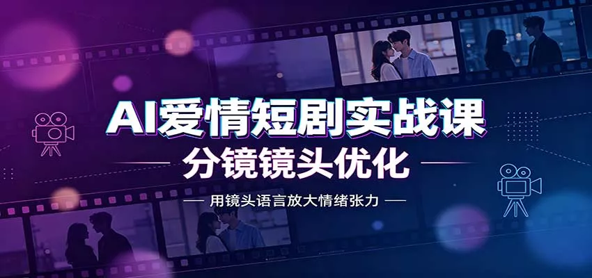 AI爱情短剧实战课：故事剧本创作，分镜镜头优化，智能体提示词客创社区-专注互联网轻资产资源整合与分享客创社区-专注互联网轻资产资源整合与分享