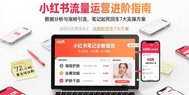 小红书流量运营进阶指南，数据分析与涨粉引流，笔记起死回生7大实操方案-客创社 - 专注互联网轻资产创业及网络项目资源整合与分享客创社-免费且强大的项目分享网站！
