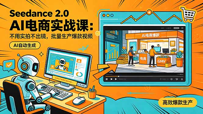 Seedance 2.0 AI电商实战课：不用实拍不出镜，批量生产爆款视频打爆GMV客创社区-专注互联网轻资产资源整合与分享客创社区-专注互联网轻资产资源整合与分享