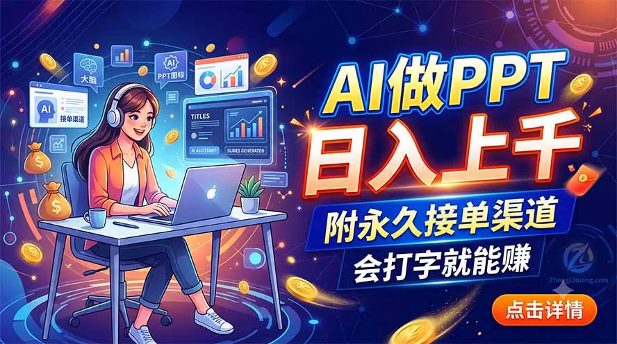 AI做PPT日入上千，附永久接单渠道，会打字就能赚-软件百科