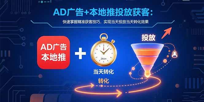 （15637期）AD广告+本地推投放获客：快速掌握精准获客技巧，实现当天投放当天转化效果-客创社 - 专注互联网轻资产创业及网络项目资源整合与分享客创社-免费且强大的项目分享网站！